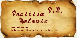 Vasilisa Malović vizit kartica